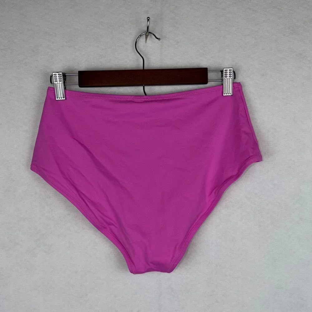 Skims Recycled Swim Full Brief Womens Medium Neon Orchid Pink High Waist Bottom